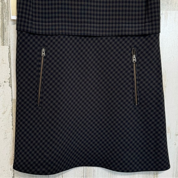 Aritzia Wilfred Verone Check Sleeveless Mini Dress Size XS Navy Green - Picture 4 of 9